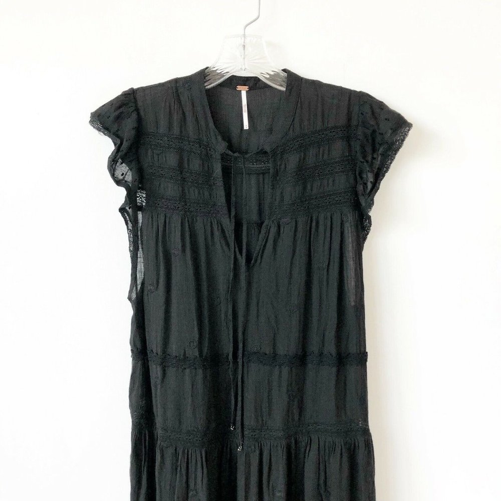 NWOT Free People Midnight Midi Dress M $168 Black_4